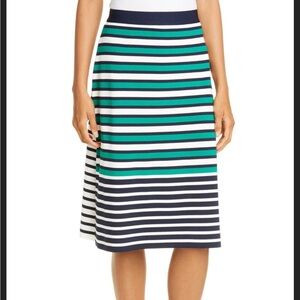 Tory Sport Breton Stripe Knit A-Line Skirt